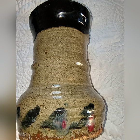 Vtg Unique '96 Artisan Hand-thrown Ceramic Vase 9